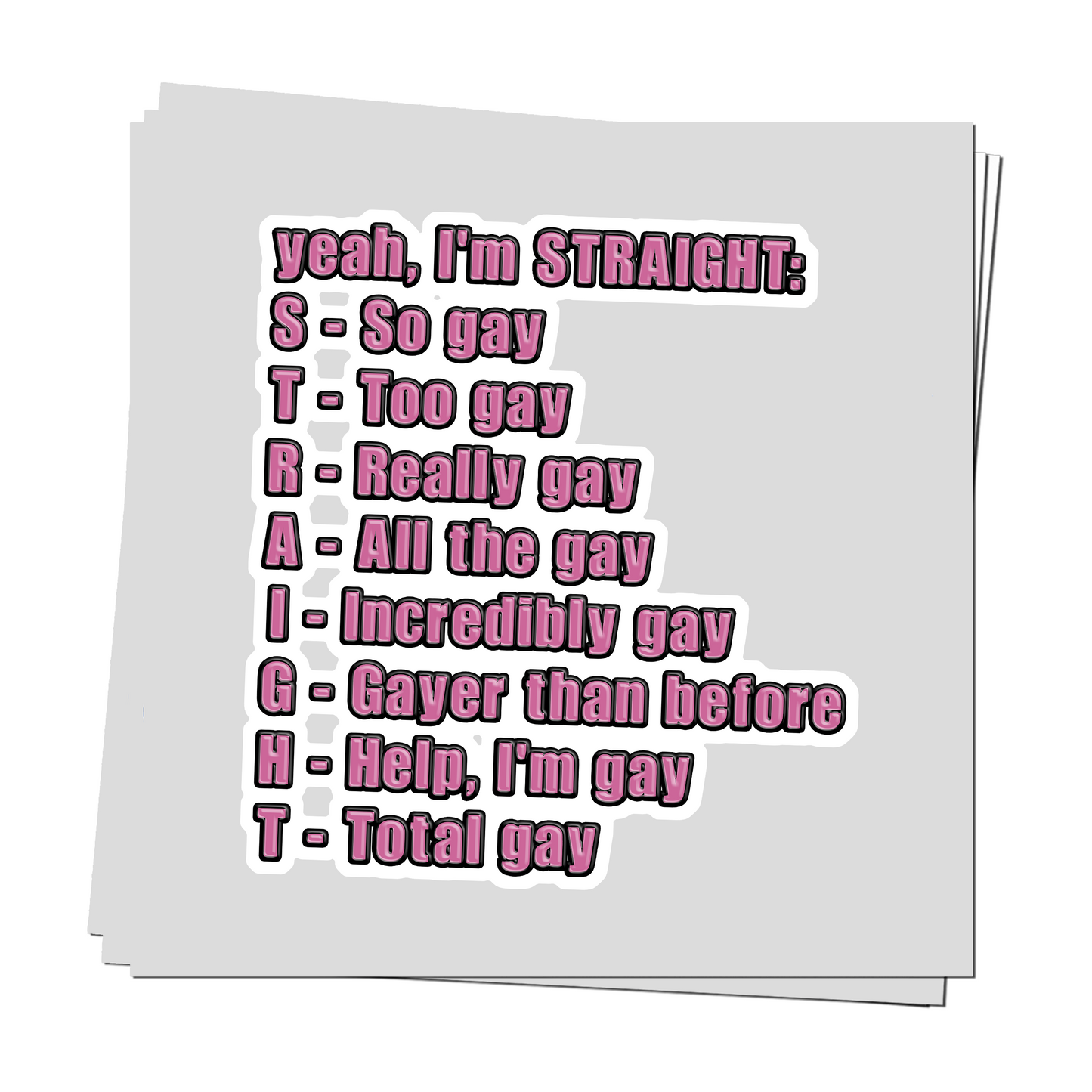 STRAIGHT acronym sticker