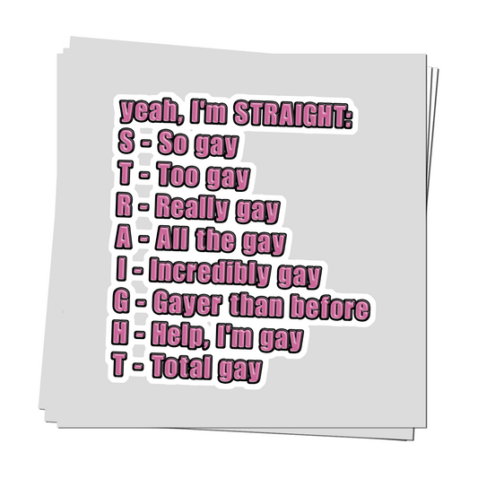 STRAIGHT acronym sticker